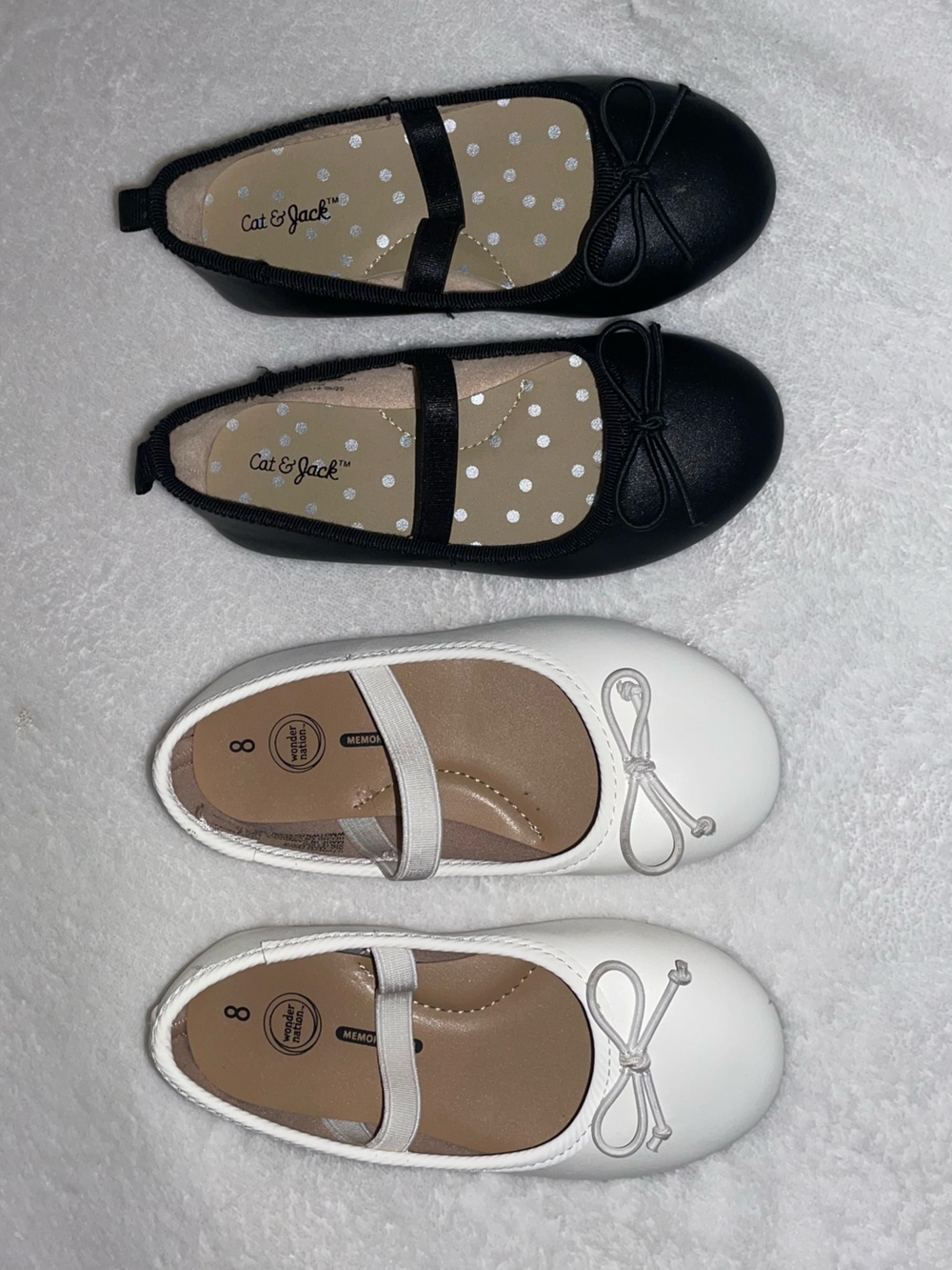 Cat & Jack Black and White Girls Mary Jane Ballet Flats